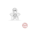Wholesale S925 Sterling Silver Piercing Ear Nails With Zircon In Geometric Shape Electroplated For Women