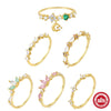 Wholesale S925 Sterling Silver Pink Flower Moon Shaped Ring With Inlaid Zircon For Women Simple And Refreshing Design