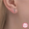 Wholesale S925 Sterling Silver Plain Cylindrical Geometric Earrings With Exquisite Design Sense And Seiko Craftsmanship For Unisex