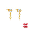 Wholesale S925 Sterling Silver Planet Moonstone Necklace And Earrings Set With Electroplating For Women And Unisex