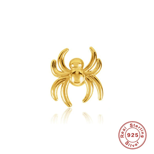 Wholesale S925 Sterling Silver Punk Hiphop Spider Body Puncture Ear Studs For Women With Geometric Design And Environmental Protection Electroplating