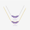 Wholesale S925 Sterling Silver Purple Water Drop Necklace With Electroplating