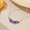 Wholesale S925 Sterling Silver Purple Water Drop Necklace With Electroplating