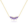 Wholesale S925 Sterling Silver Purple Water Drop Necklace With Electroplating