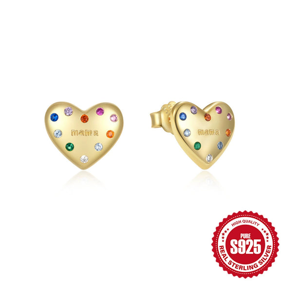 Wholesale S925 Sterling Silver Rectangular Bag Set With Love Flower All Match Earrings Geometric Pattern Electroplated
