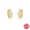 Wholesale S925 Sterling Silver Rectangular Geometric Cross Ear Buckle Earrings With Electroplating For Women