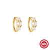 Wholesale S925 Sterling Silver Rectangular Geometric Cross Ear Buckle Earrings With Electroplating For Women