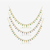 Wholesale S925 Sterling Silver Rectangular Zircon Necklace For Women With Electroplated Rainbow Gemstone Pendant And Regular Clavicle Chain