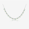 Wholesale S925 Sterling Silver Rectangular Zircon Necklace For Women With Electroplated Rainbow Gemstone Pendant And Regular Clavicle Chain