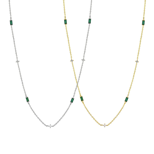 Wholesale S925 Sterling Silver Rectangular Zircon Pendant Necklace With Geometric Design And Electroplating