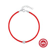 Wholesale S925 Sterling Silver Red Rope Bracelet With Single Mosan Diamond Geometric Pattern Electroplated For Women