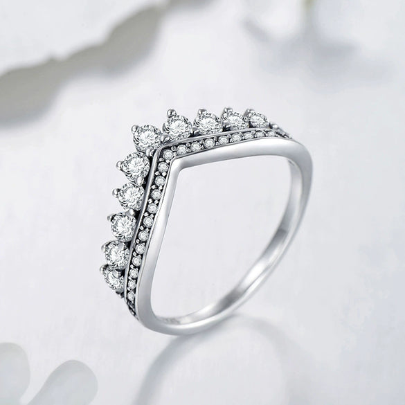 Wholesale S925 Sterling Silver Retro Crown Ring With Micro Inlay Full Diamond Zircon For Women