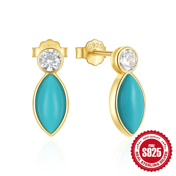 Wholesale S925 Sterling Silver Retro Geometric Earrings