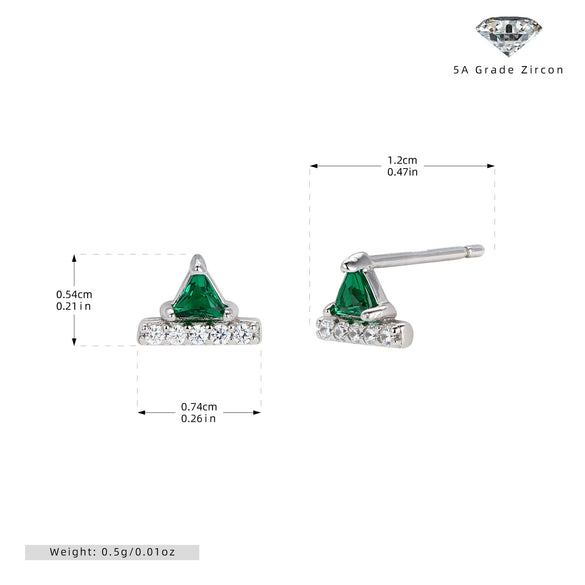 Wholesale S925 Sterling Silver Retro Geometric Inlaid Zircon Earrings For Women