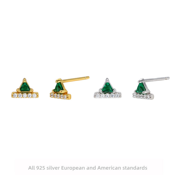 Wholesale S925 Sterling Silver Retro Geometric Inlaid Zircon Earrings For Women