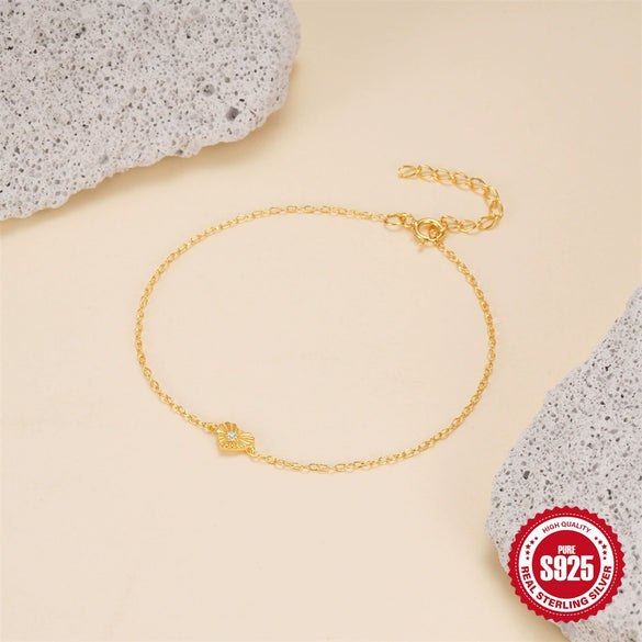 Wholesale S925 Sterling Silver Retro Love Bracelet For Women With Geometric Design And Real Gold Plated Electroplating