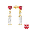 Wholesale S925 Sterling Silver Retro Luxury Geometric Water Drop Star Design Earrings 18K Gold Plated