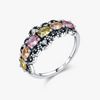 Wholesale S925 Sterling Silver Retro Old Style Geometric Overlapping Flash Diamond Ring For Women