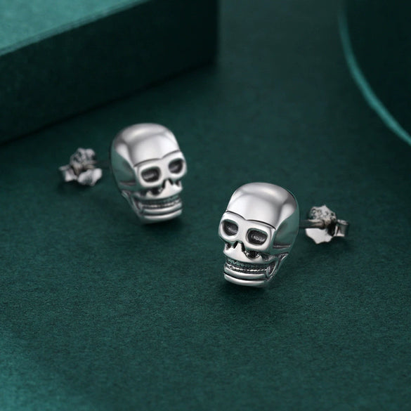 Wholesale S925 Sterling Silver Retro Personality Skull Cartoon Character Earrings