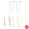 Wholesale S925 Sterling Silver Retro Tassel Pearl Drop Earrings With Star Round Bead Ear Hooks And Geometric Styling