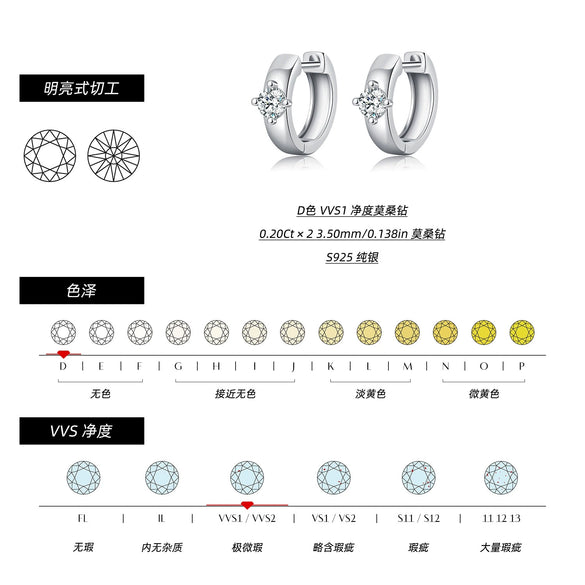 Wholesale S925 Sterling Silver Retro U Shaped Diamond Earrings For Women