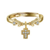 Wholesale S925 Sterling Silver Ring Cross Design Cute Electroplated For Women