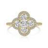 Wholesale S225 Sterling Silver Ring For Women With Zircon Inlay Geometric Four Leaf Clover Design Light Luxury Style