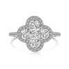 Wholesale S225 Sterling Silver Ring For Women With Zircon Inlay Geometric Four Leaf Clover Design Light Luxury Style