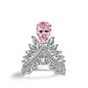 Wholesale S925 Sterling Silver Ring Retro Style With Inlaid High Carbon Diamond Geometric Pattern Electroplated For Women