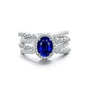 Wholesale S925 Sterling Silver Ring Retro Style With Inlaid High Carbon Diamond Geometric Pattern Electroplated For Women