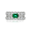 Wholesale S925 Sterling Silver Ring Retro Style With Inlaid High Carbon Diamond Geometric Pattern Electroplated For Women