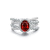 Wholesale S925 Sterling Silver Ring Retro Style With Inlaid High Carbon Diamond Geometric Pattern Electroplated For Women