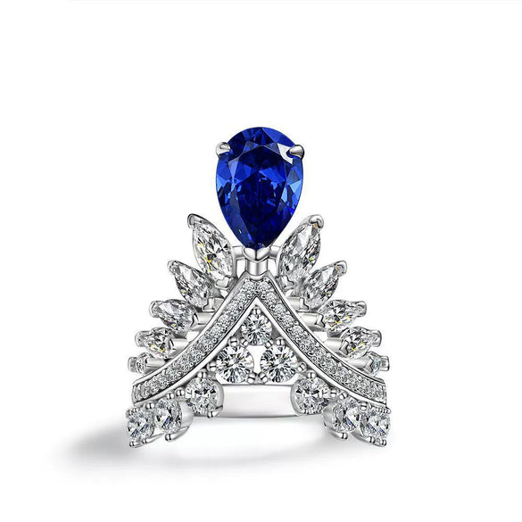Wholesale S925 Sterling Silver Ring Retro Style With Inlaid High Carbon Diamond Geometric Pattern Electroplated For Women