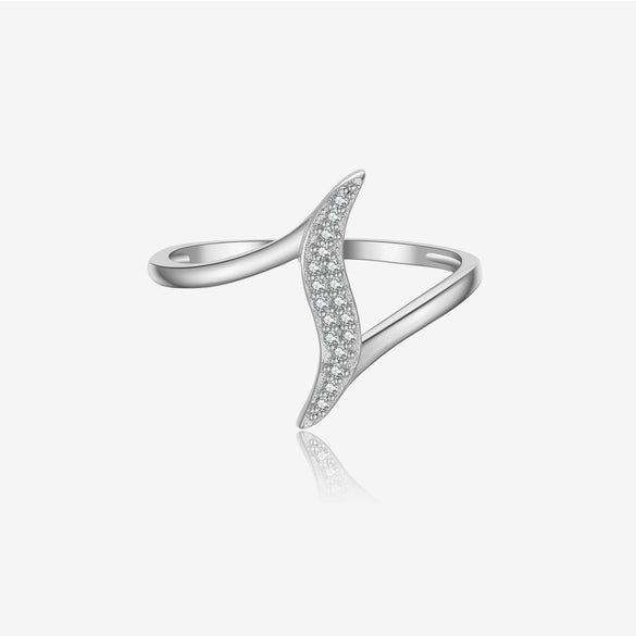 Wholesale S925 Sterling Silver Ring With Geometric Joker Zircon Electroplated In Platinum Or 18K Gold For Women And Unisex