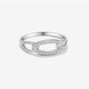 Wholesale S925 Sterling Silver Ring With Geometric Pattern Electroplated In Platinum Or 18K Gold For Women Fashion And Trendy