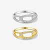 Wholesale S925 Sterling Silver Ring With Geometric Pattern Electroplated In Platinum Or 18K Gold For Women Fashion And Trendy