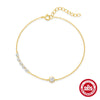 Wholesale S925 Sterling Silver Round Bag Set Zircon O Word Chain Bracelet Necklace Electroplated Unisex Jewelry