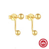 Wholesale S925 Sterling Silver Round Bead Fashionable Ear Studs Earrings With Electroplating For Women Horse Eyes Design
