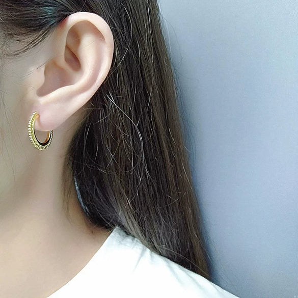 Wholesale S925 Sterling Silver Round Beads Fan Shaped Women's Earrings