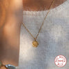 Wholesale S925 Sterling Silver Round Clavicle Necklace With Sun Moon Pendant And Gold Plated Ball Chain Geometric Design For Women