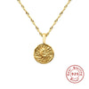 Wholesale S925 Sterling Silver Round Clavicle Necklace With Sun Moon Pendant And Gold Plated Ball Chain Geometric Design For Women