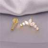Wholesale S925 Sterling Silver Round Cross Tassel Flat Bottom Internal Thread Piercing Ear Bone Nail For Women With Geometric Design And Electroplating