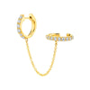 Wholesale S925 Sterling Silver Round Diamondencrusted Tassel Chain Ear Buckle Earring For Women Geometric Design