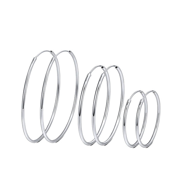 Wholesale S925 Sterling Silver Round Earrings With Zircon Inlay And Electroplating