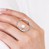 Wholesale S925 Sterling Silver Round Geometric Bead Ring With Electroplating For Women Fashion Personality Trend Exaggerated Joker Opening Adjustable