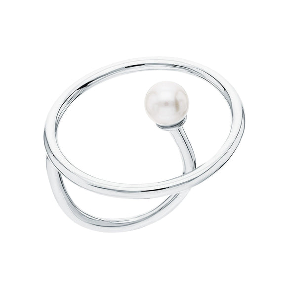 Wholesale S925 Sterling Silver Round Geometric Bead Ring With Electroplating For Women Fashion Personality Trend Exaggerated Joker Opening Adjustable