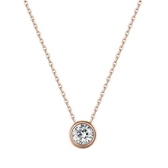 Wholesale S925 Sterling Silver Round Geometric Clavicle Chain Necklace With Electroplating For Women