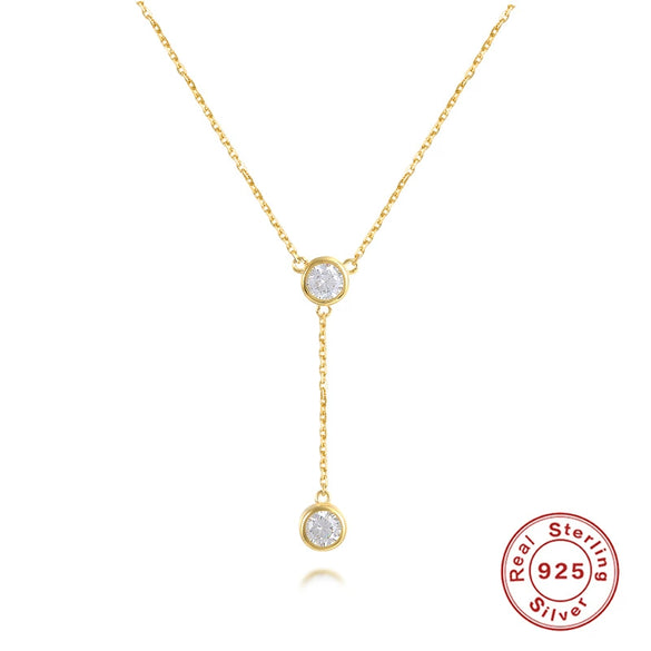 Wholesale S925 Sterling Silver Round Geometric Pendant Necklace With O Chain And Electroplating