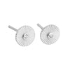 Wholesale S925 Sterling Silver Round Geometric Texture Earrings With Sunflower Design Simple Exquisite Retro Style Seiko Crafted Unisex