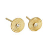 Wholesale S925 Sterling Silver Round Geometric Texture Earrings With Sunflower Design Simple Exquisite Retro Style Seiko Crafted Unisex